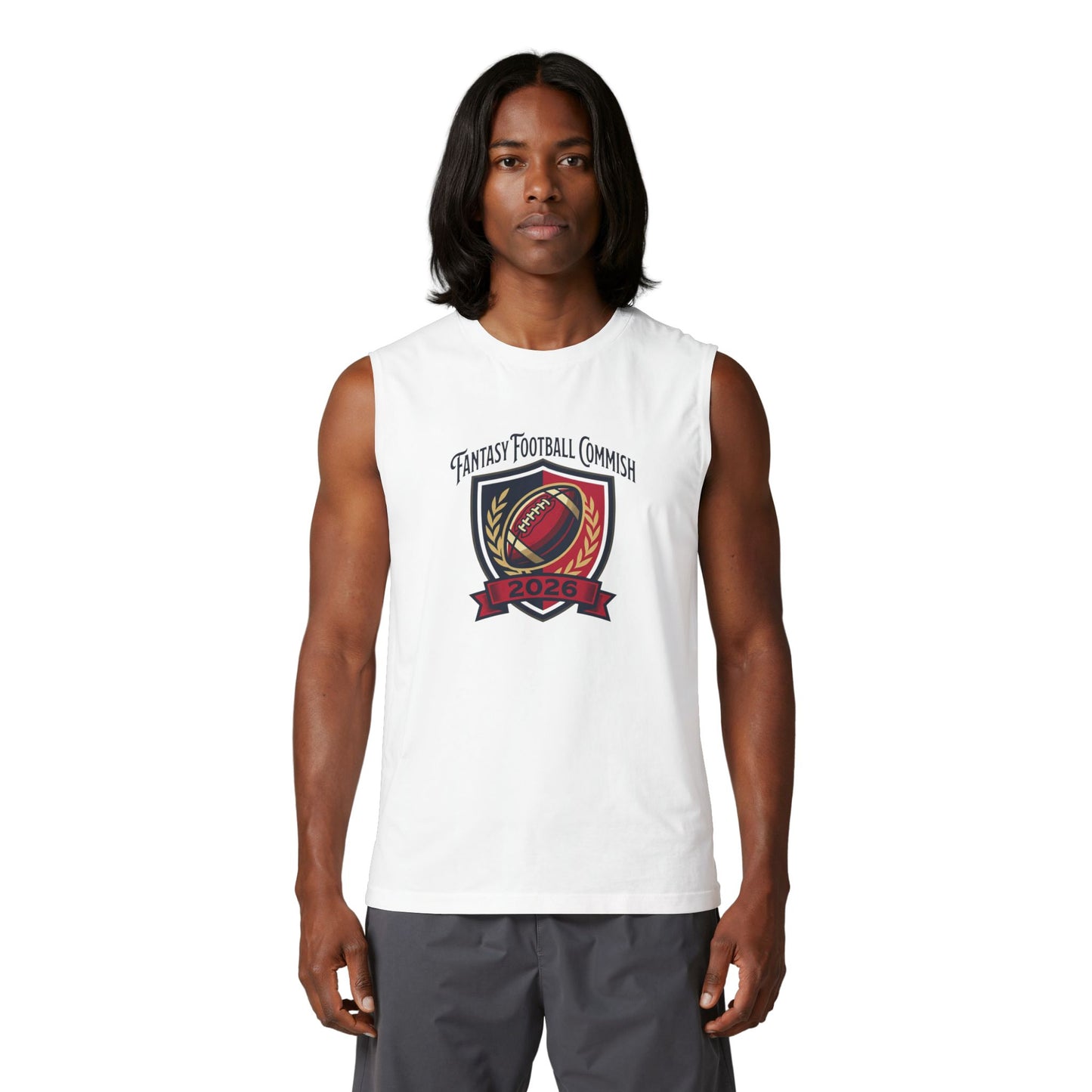 2026 Fantasy Football Commissioner Muscle Tank Because carrying the league is a full-body workout.