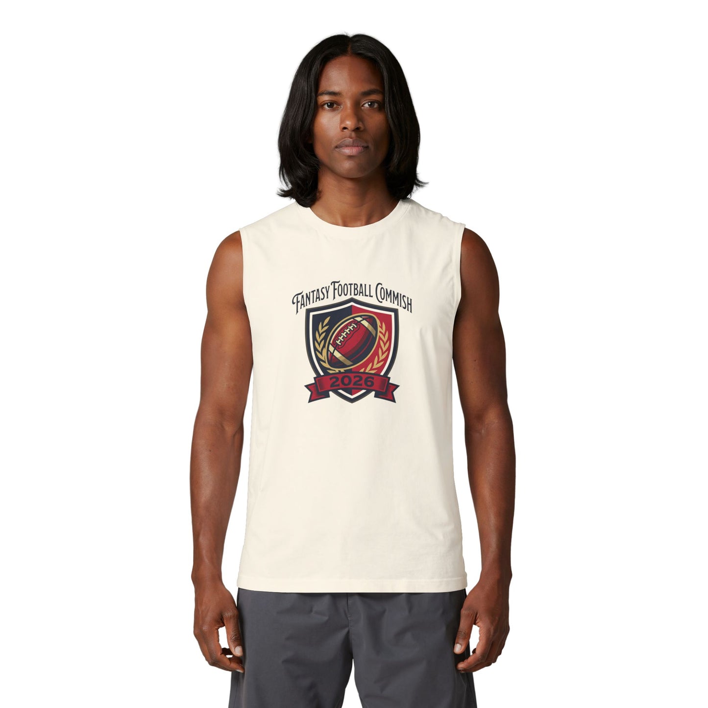 2026 Fantasy Football Commissioner Muscle Tank Because carrying the league is a full-body workout.